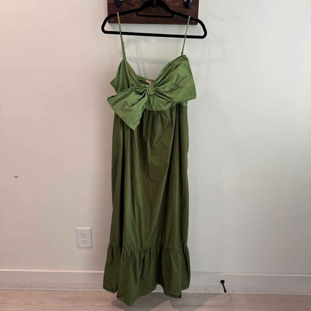 Hutch Olive Green Maxi Dress with Bow